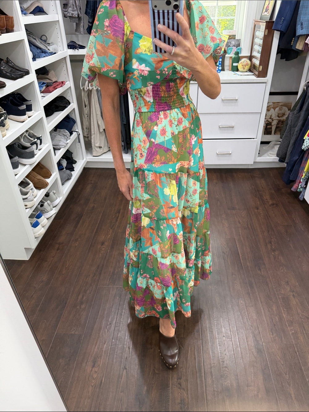 Amazon Floral Patchwork Midi Dress S - Picture 4 of 7